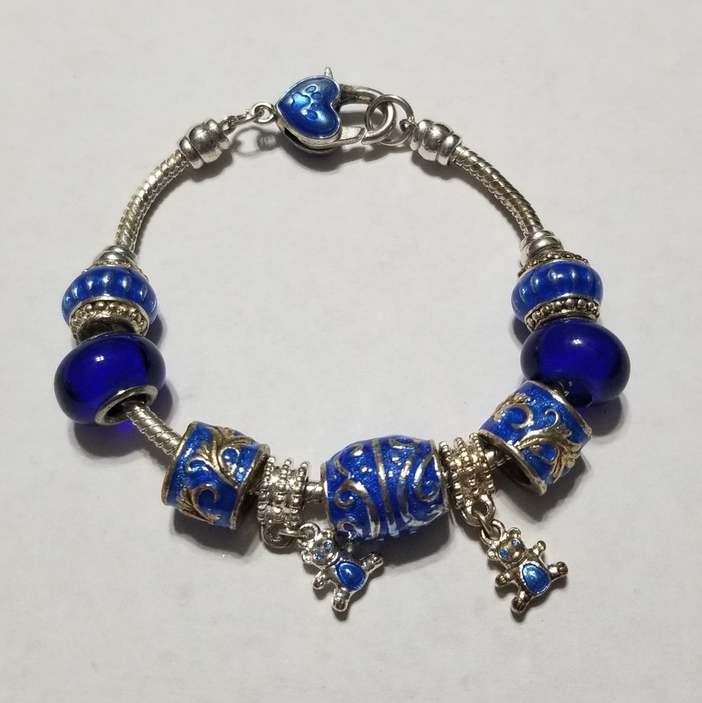 Silver charm bracelet